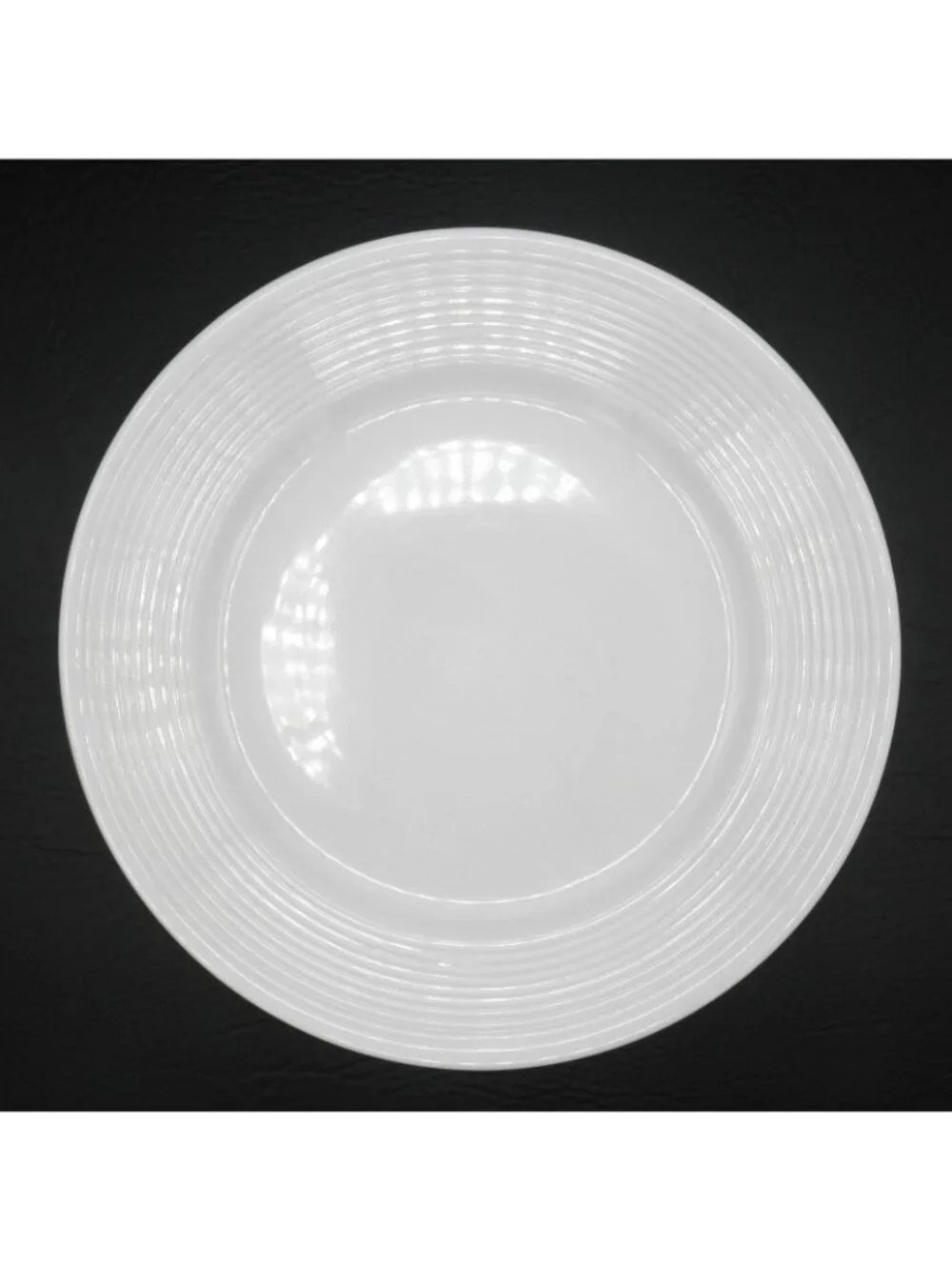 MSY19 by Mainstays 11.25 Inch Dinner Plates Set of 4 White Raised Ring on Rim